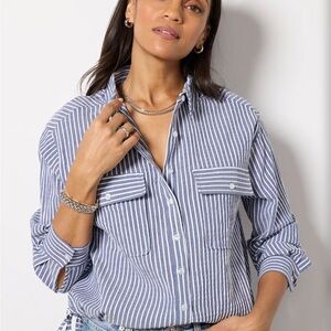 Evereve Louise Side Tie Shirt - Size XL